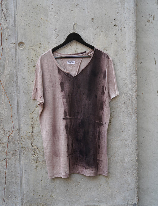 Naturally Dyed Linen T-shirt L #433