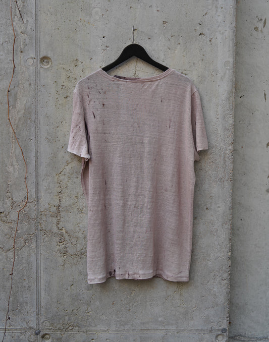 Naturally Dyed Linen T-shirt L #433