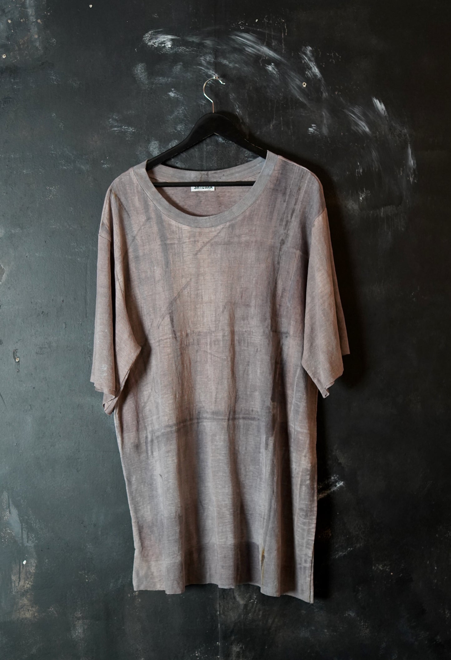 Naturally Dyed Linen T-shirt L #225