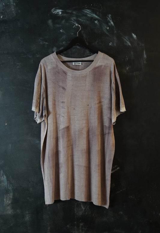 Naturally Dyed Linen T-shirt L #246