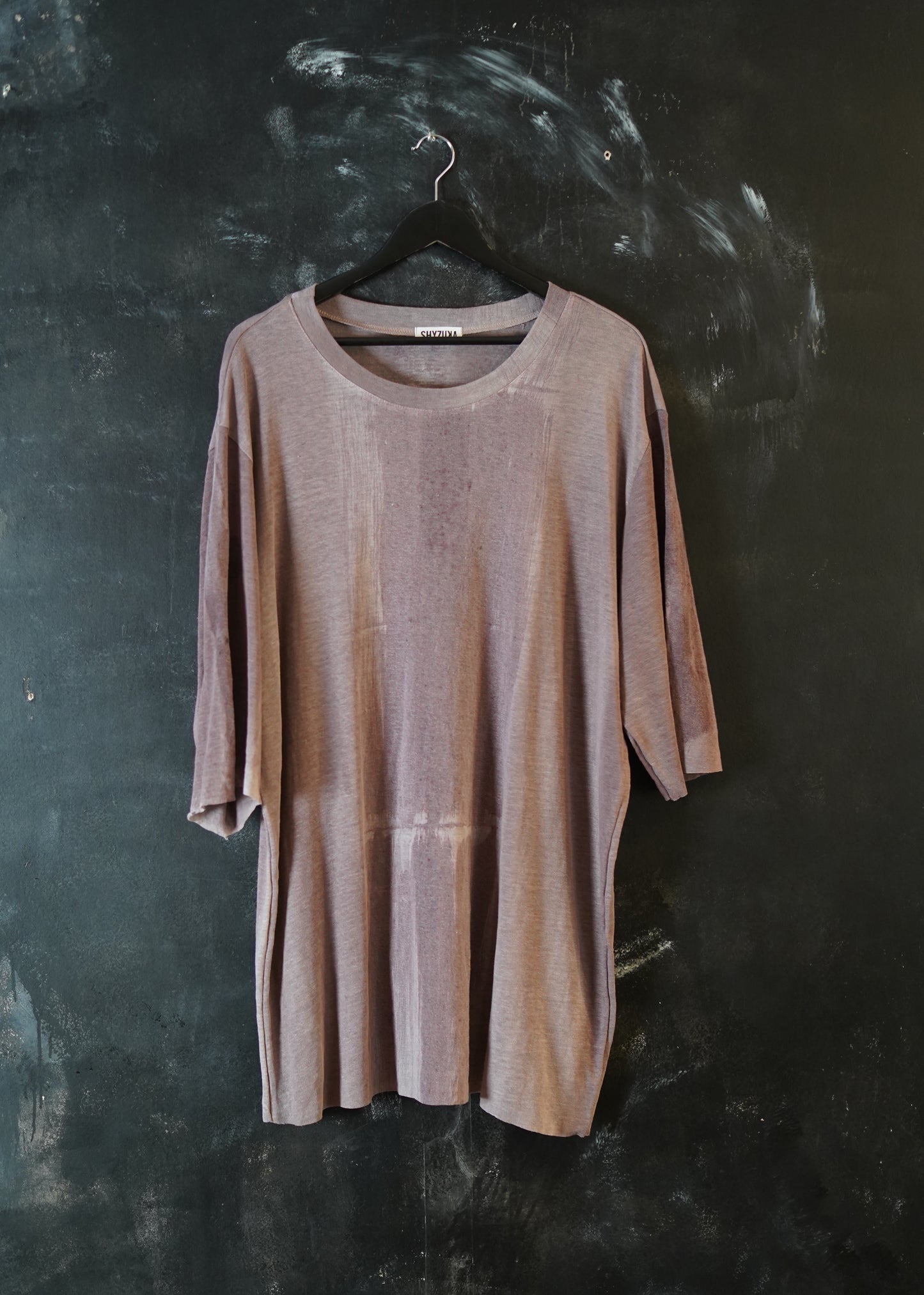 Naturally Dyed Linen T-shirt L #248