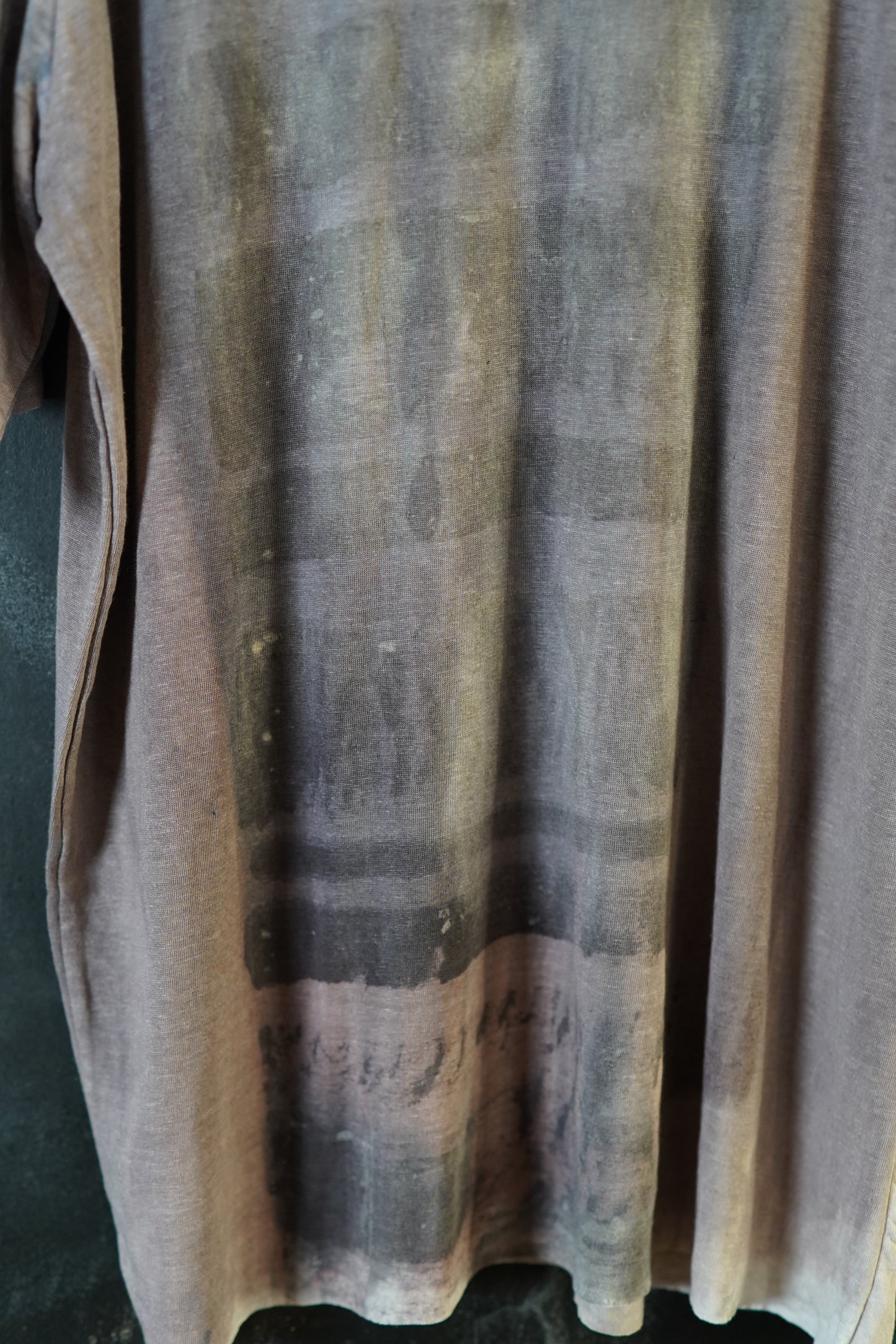 Naturally Dyed Linen T-shirt L #262