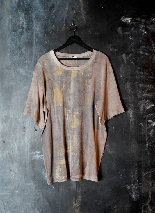 Naturally Dyed Linen T-shirt Size Plus #289