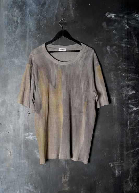 Naturally Dyed Linen T-shirt Size Plus #291