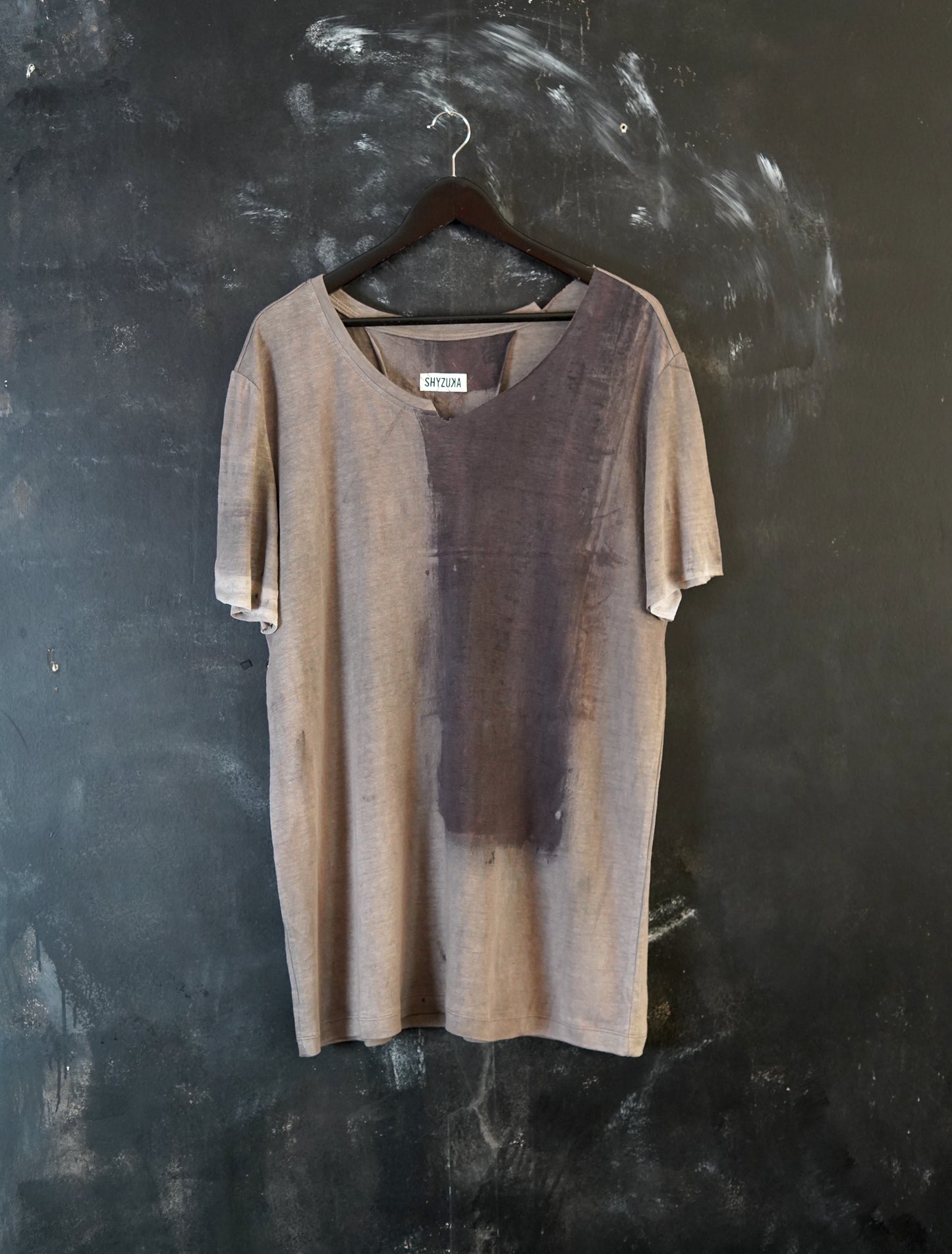 Naturally Dyed Linen T-shirt L #328