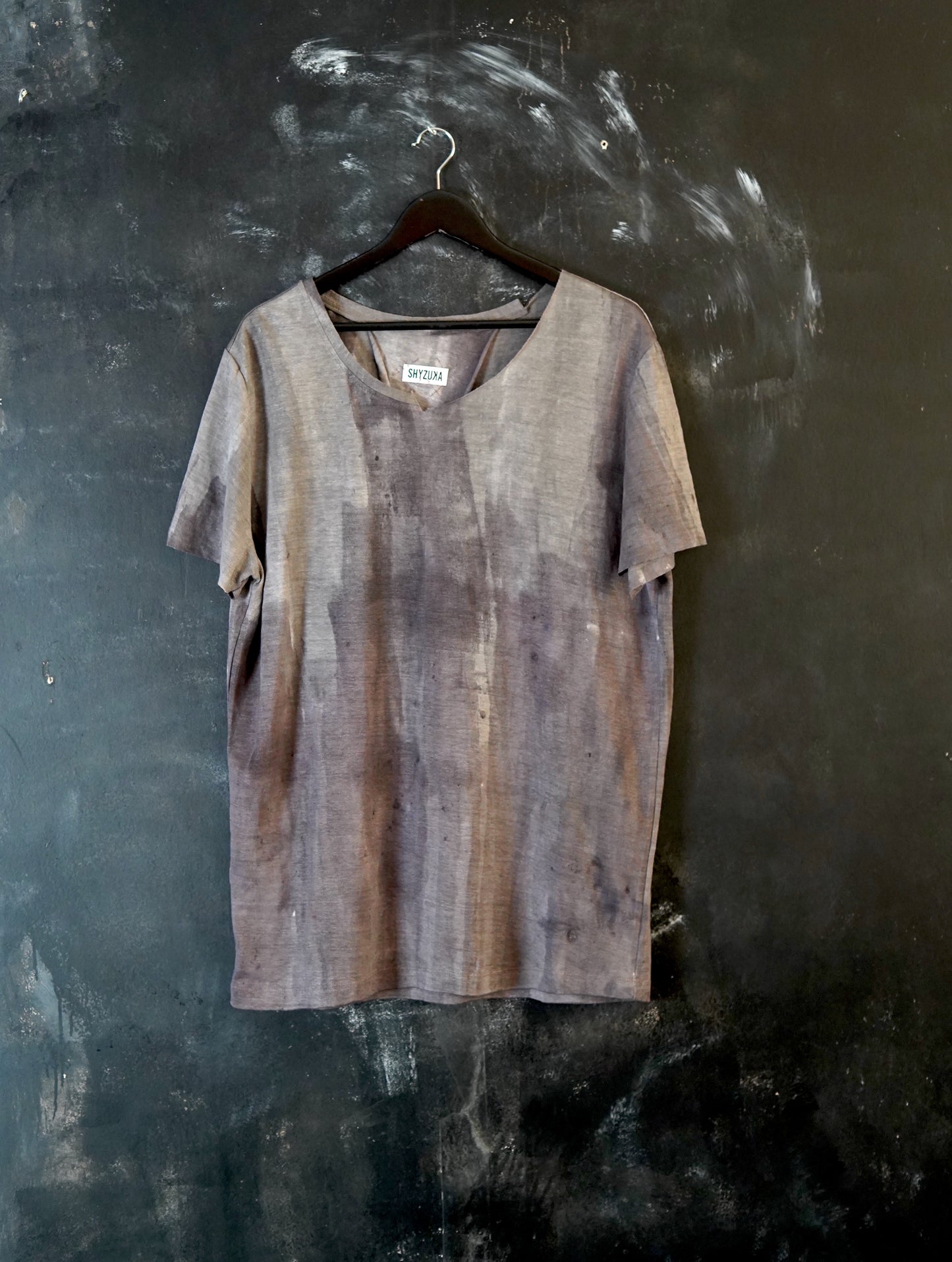 Naturally Dyed Linen T-shirt L #329