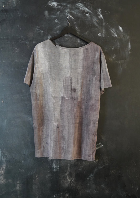 Naturally Dyed Linen T-shirt L #329