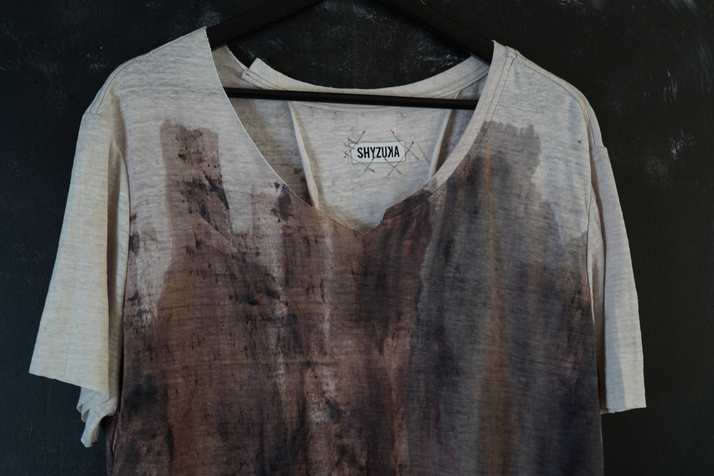 Naturally Dyed Linen T-shirt L #330