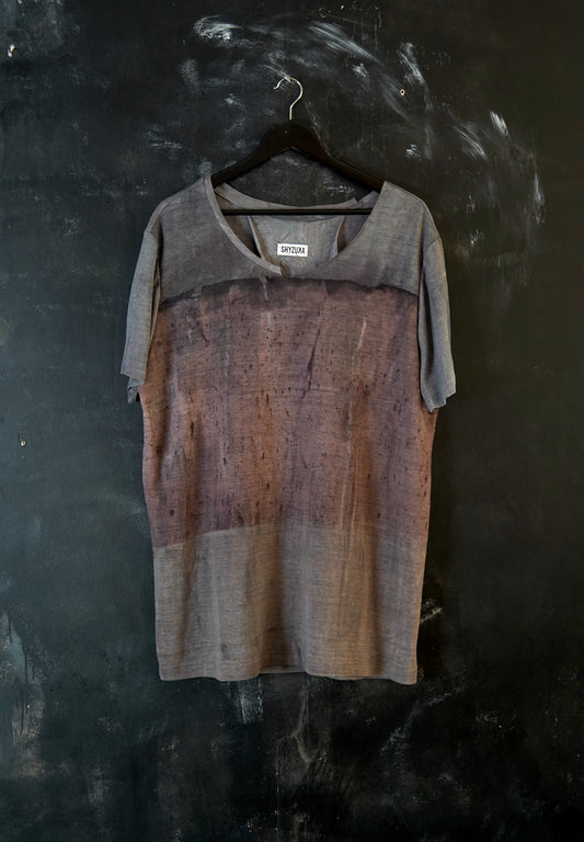 Naturally Dyed Linen T-shirt L #331