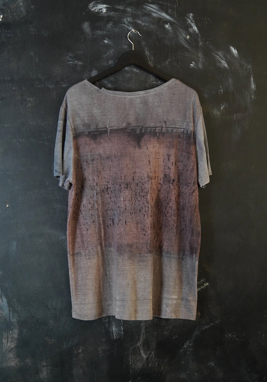 Naturally Dyed Linen T-shirt L #331