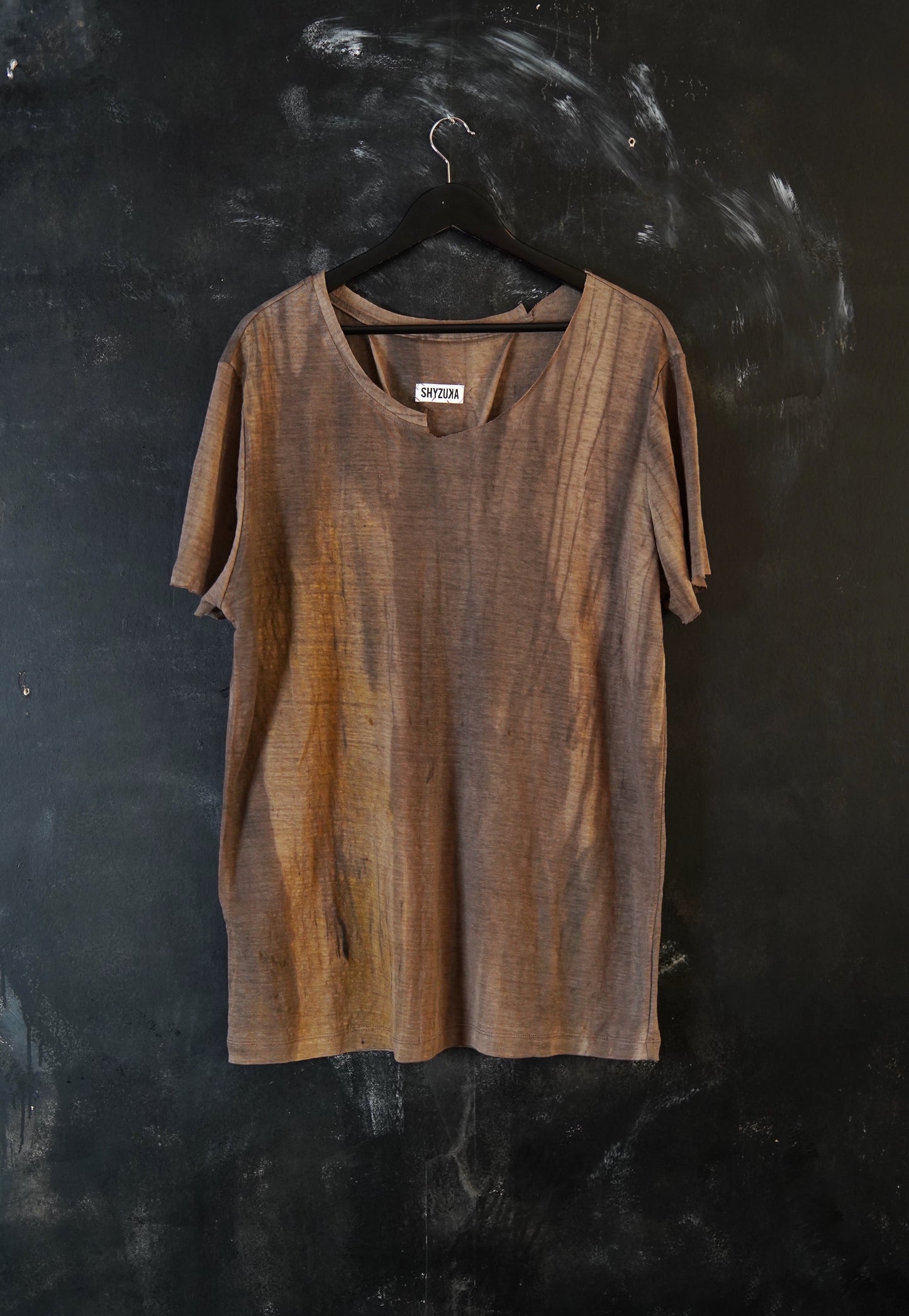 Naturally Dyed Linen T-shirt L #333