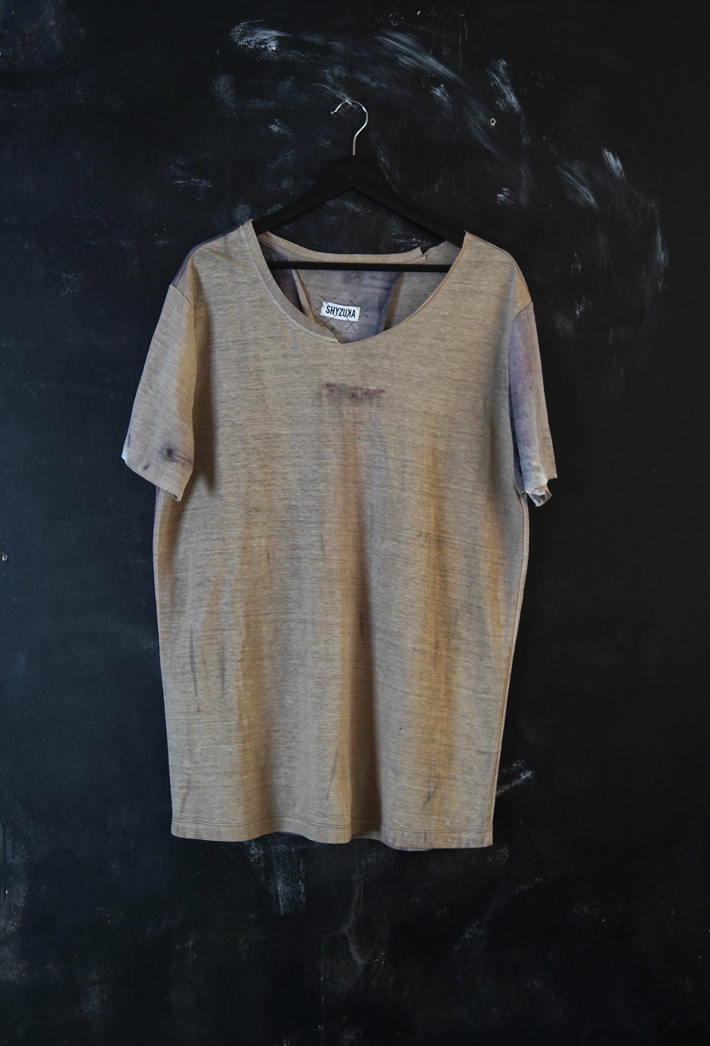 Naturally Dyed Linen T-shirt L #334