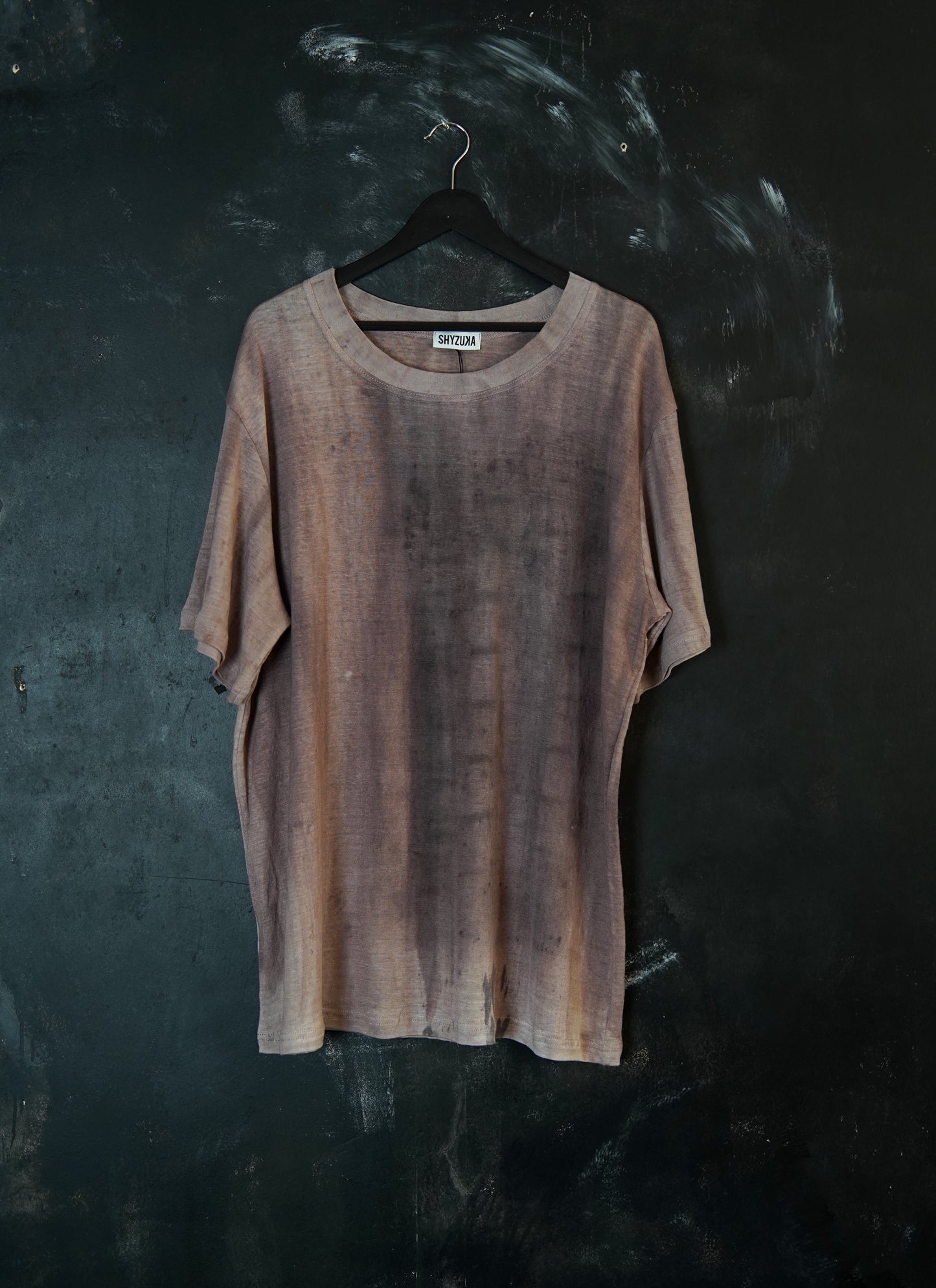 Naturally Dyed Linen T-shirt L #336