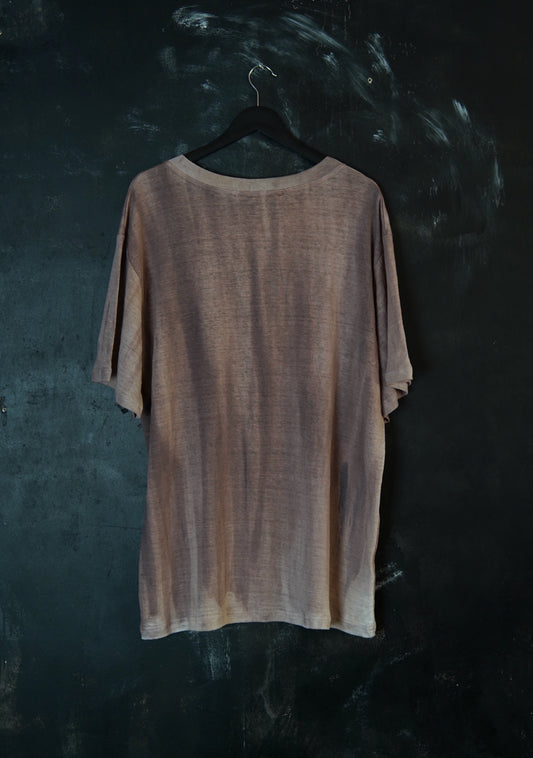 Naturally Dyed Linen T-shirt L #336