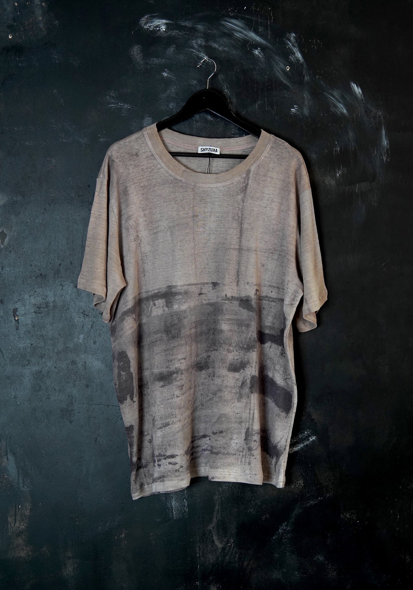 Naturally Dyed Linen T-shirt L #338