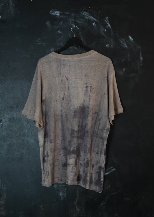 Naturally Dyed Linen T-shirt L #338