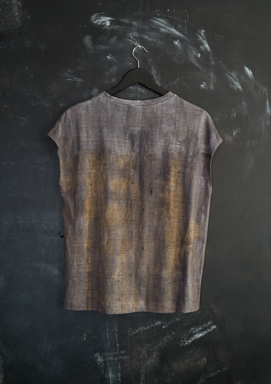 Naturally Dyed Linen Tank Top M #341