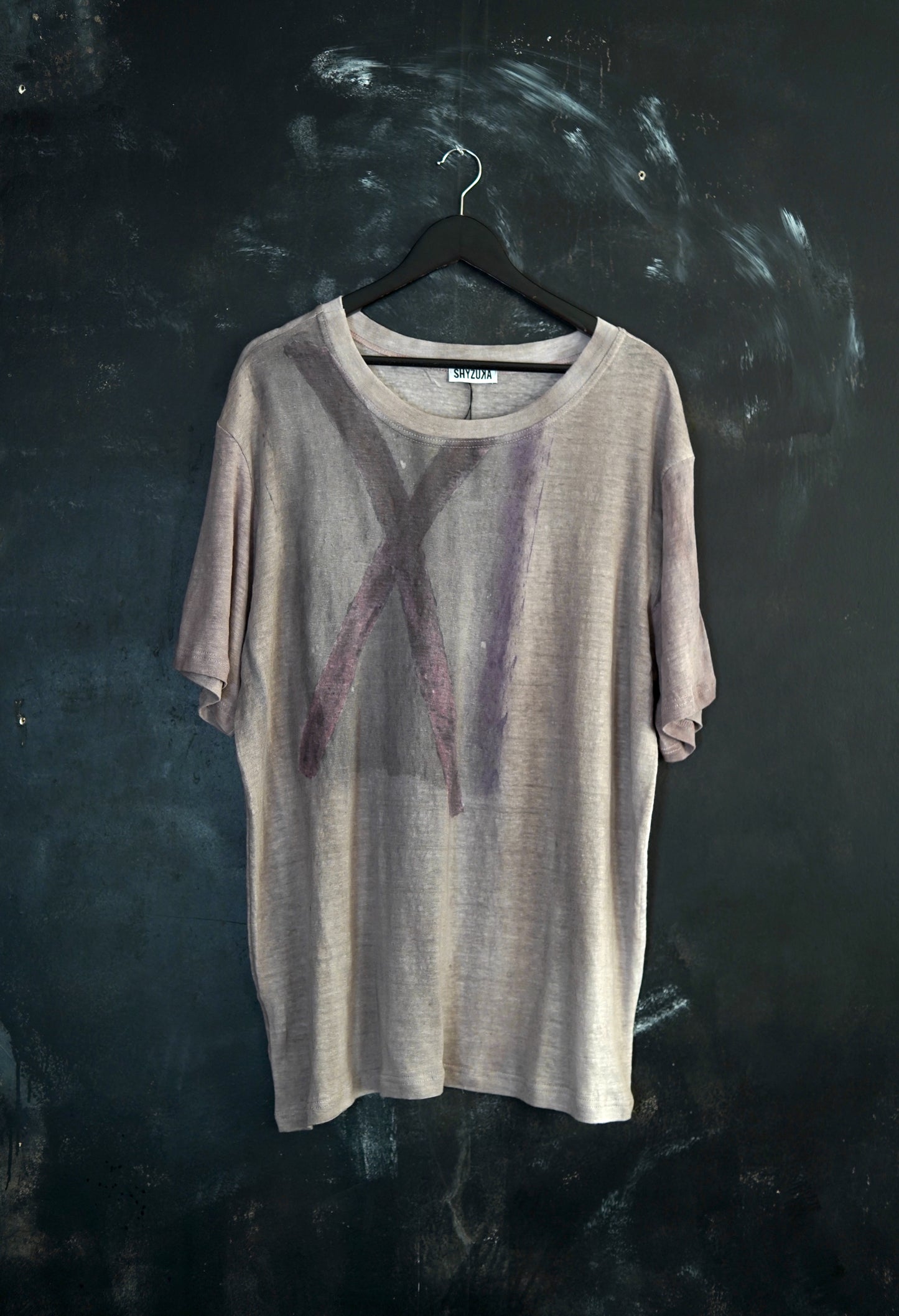 Naturally Dyed Linen T-shirt L #342