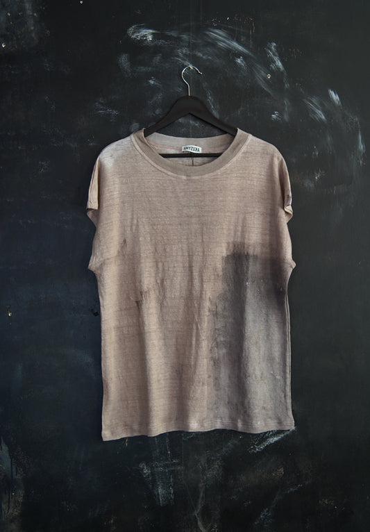 Naturally Dyed Linen Tank Top M #357