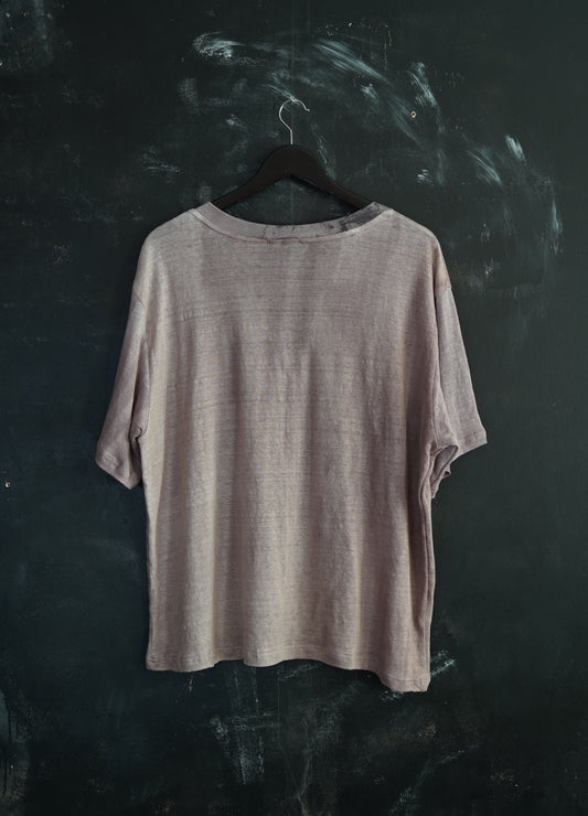 Naturally Dyed Linen T-shirt L #358