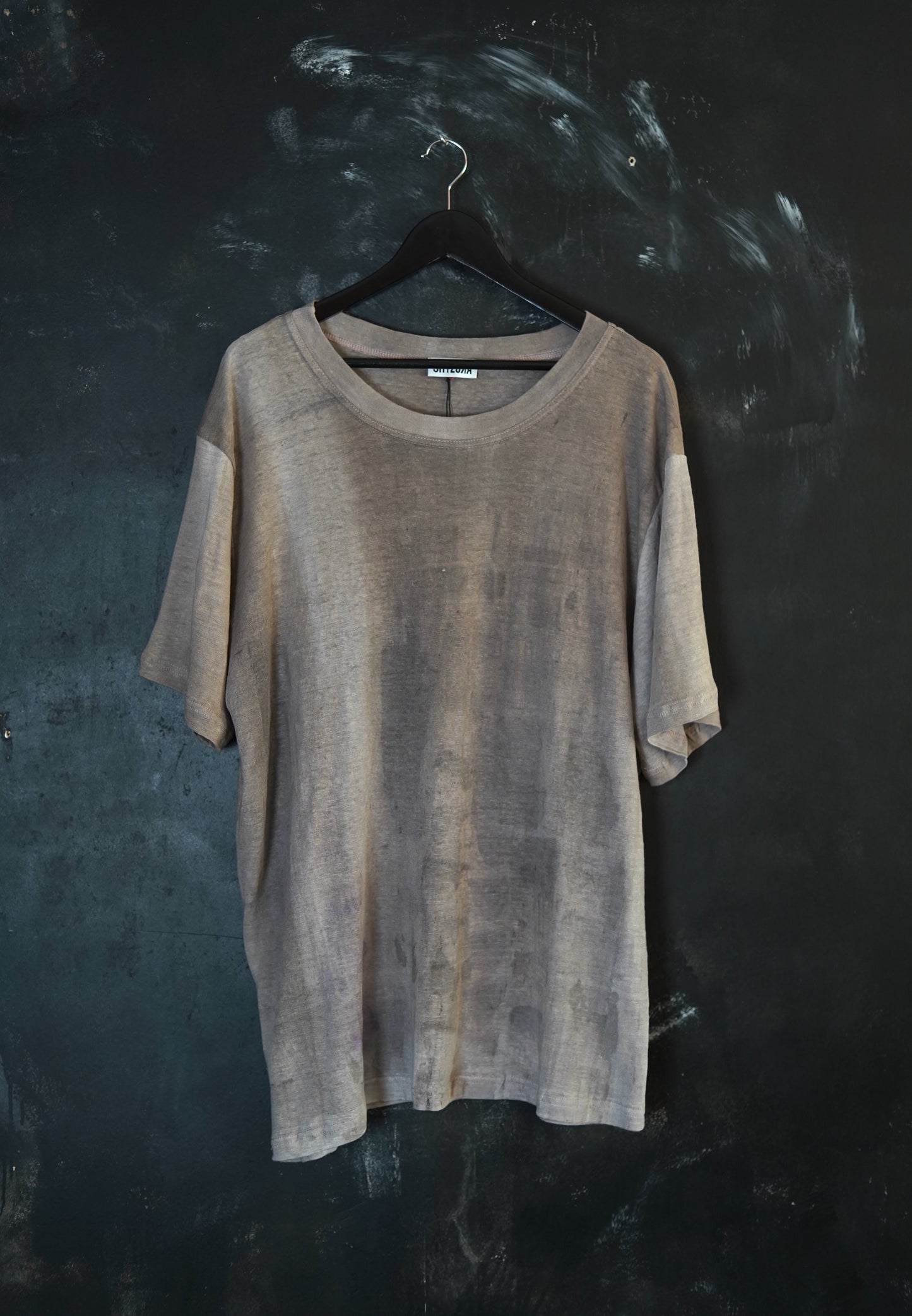 Naturally Dyed Linen T-shirt L #362