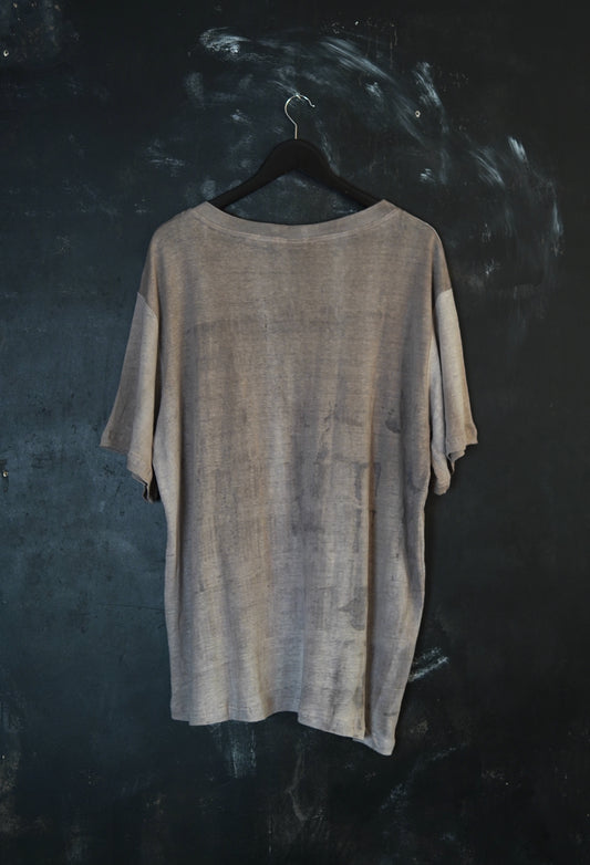 Naturally Dyed Linen T-shirt L #362