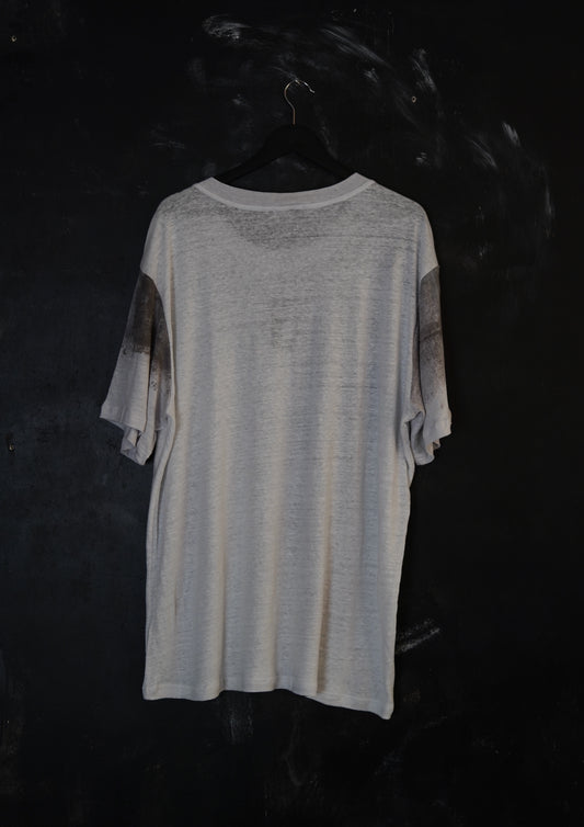 Naturally Dyed Linen T-shirt L #363