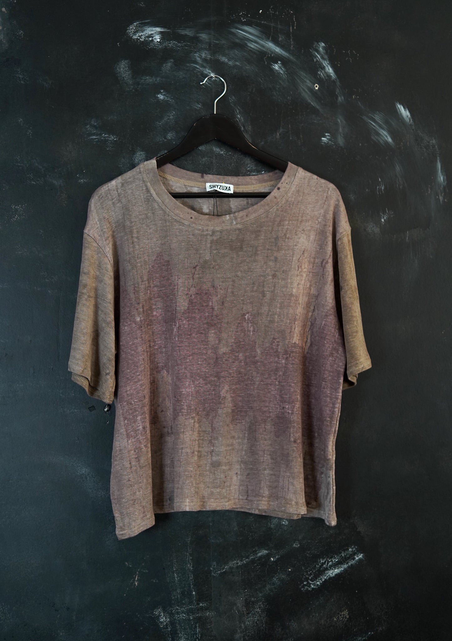 Naturally Dyed Linen T-shirt S #366