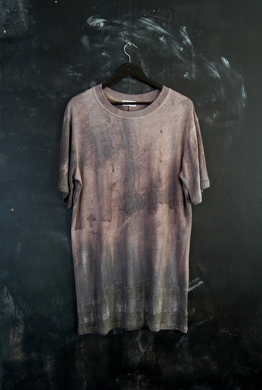 Naturally Dyed Linen T-shirt S #372