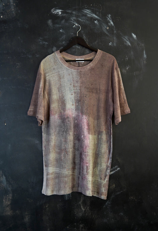 Naturally Dyed Linen T-shirt S #377