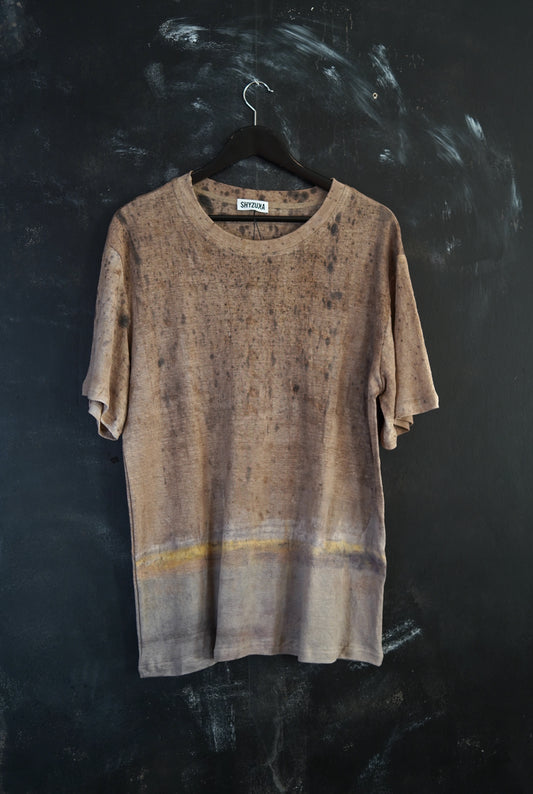 Naturally Dyed Linen T-shirt S #382