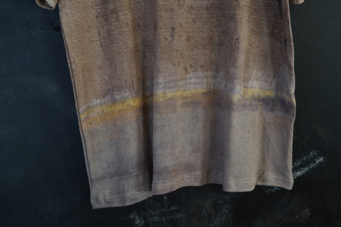 Naturally Dyed Linen T-shirt S #382