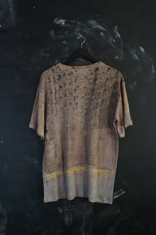 Naturally Dyed Linen T-shirt S #382