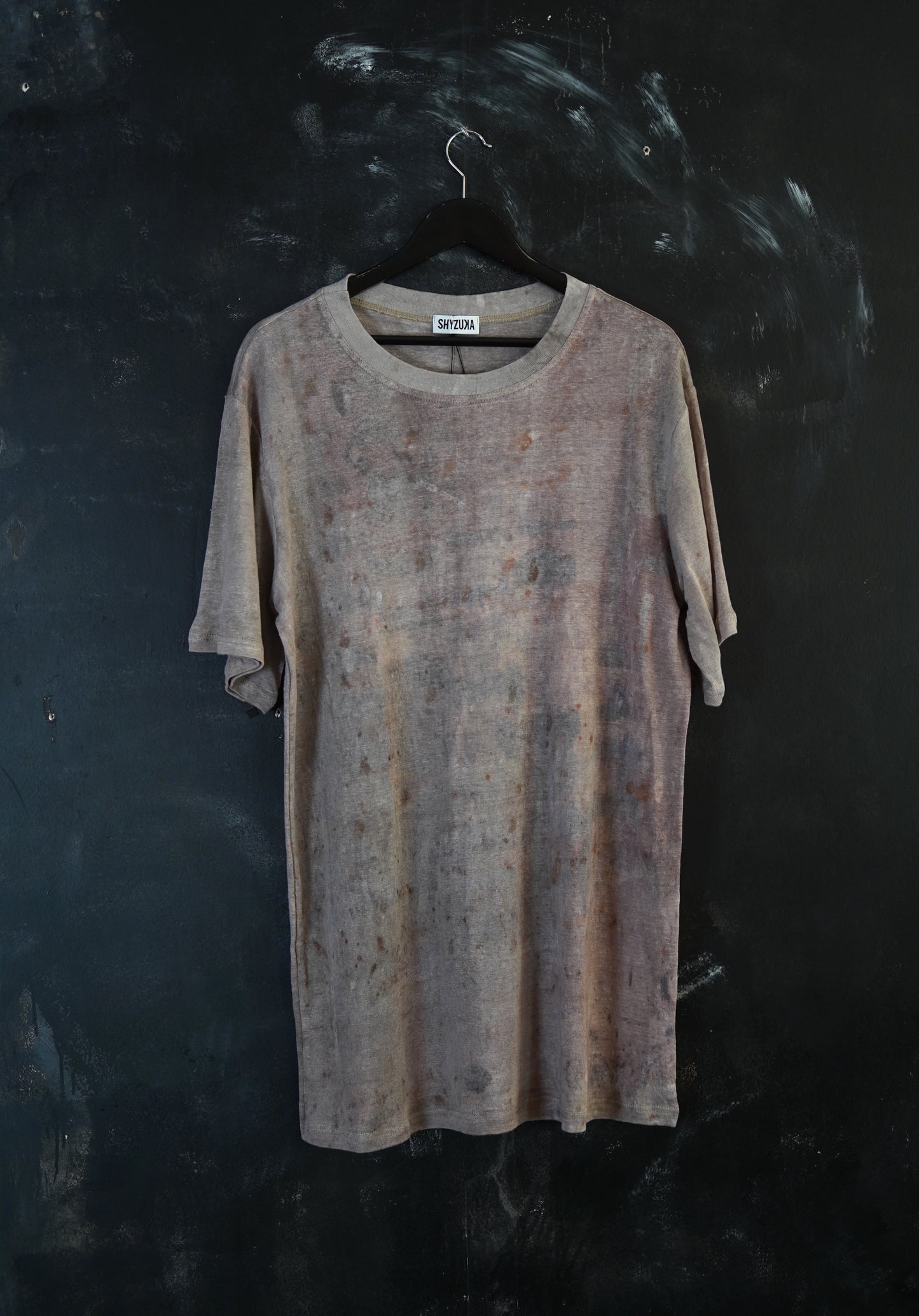 Naturally Dyed Linen T-shirt S #384