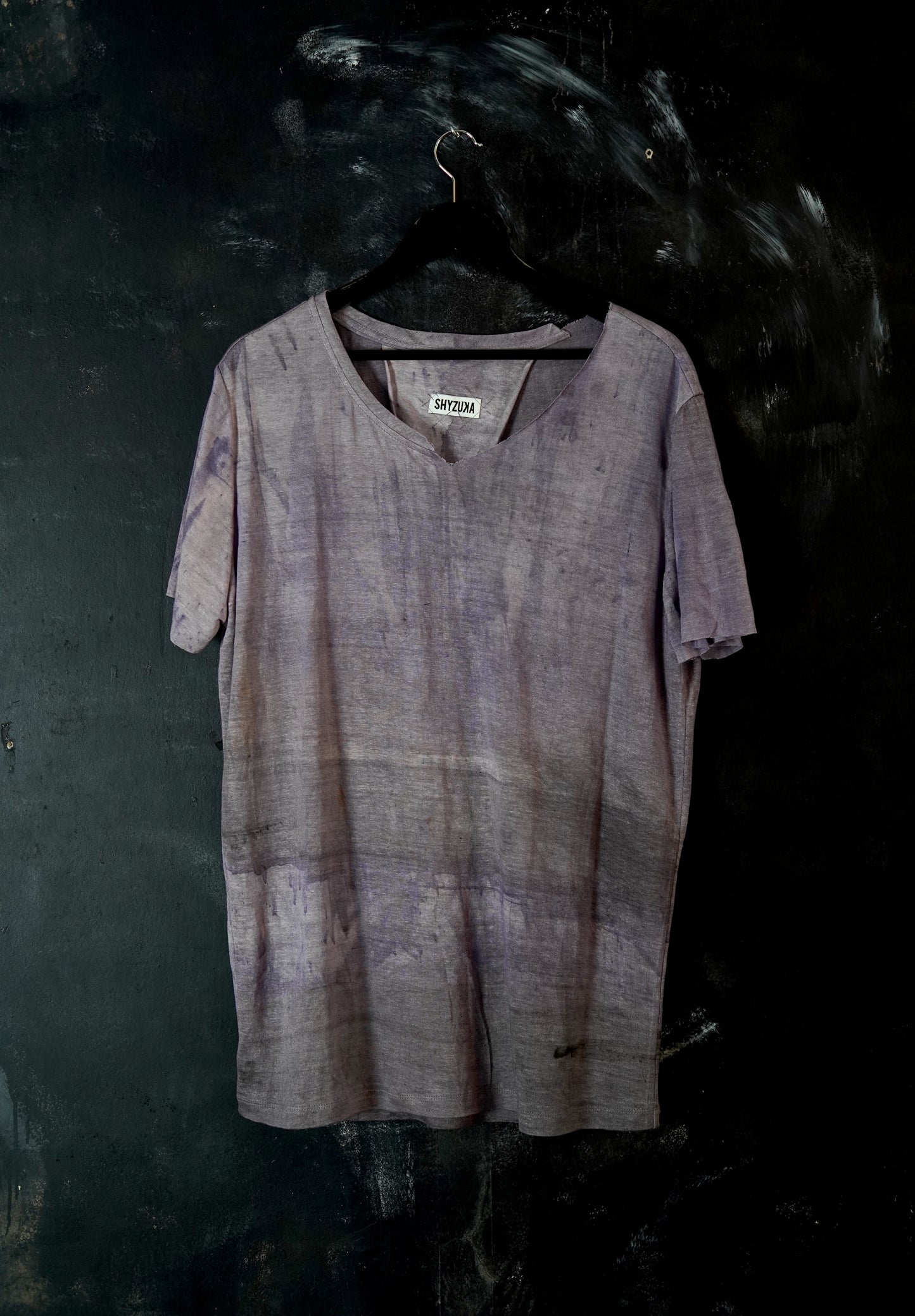 Naturally Dyed Linen T-shirt L #389