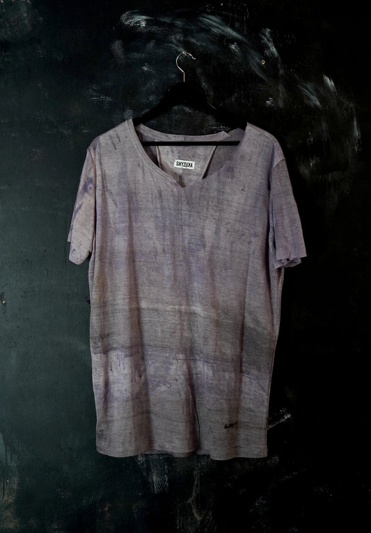 Naturally Dyed Linen T-shirt L #389