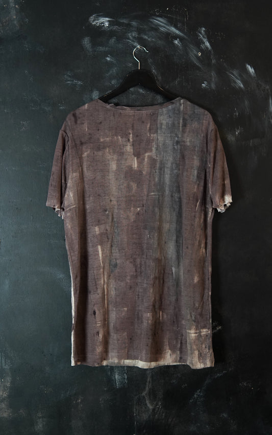 Naturally Dyed Linen T-shirt L #392