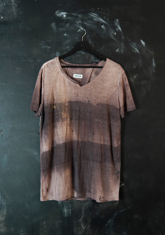 Naturally Dyed Linen T-shirt L #395