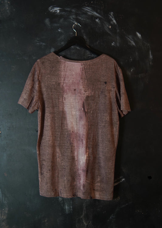 Naturally Dyed Linen T-shirt L #401