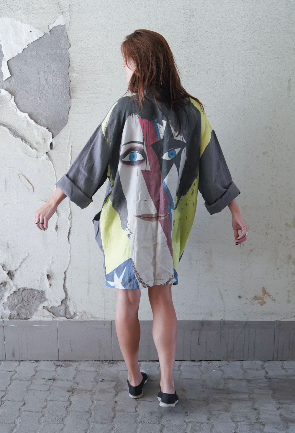 David Bowie Grey Linen Duster