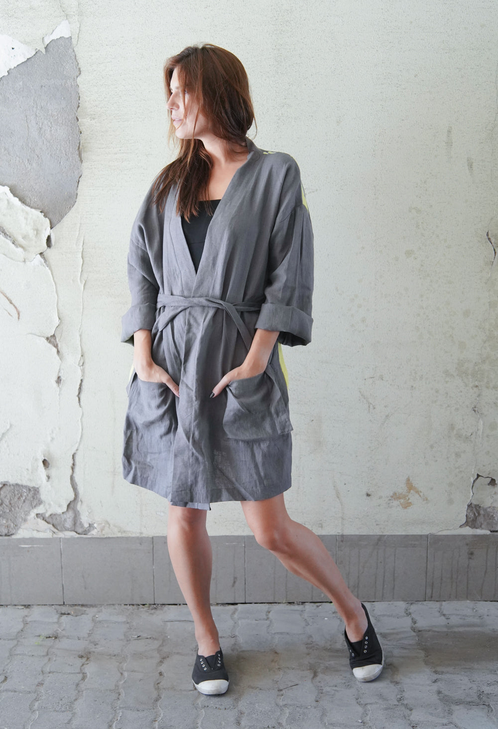 David Bowie Grey Linen Duster